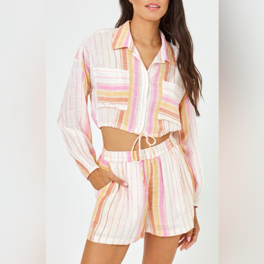 L*Space St. Lucia Cover-Up Crop Top
VACA STRIPE, Size Small